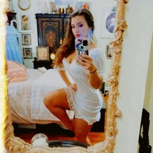 🤍 Vintage White Lace Babydoll Nightie — Angelic & Sheer Romance (S)